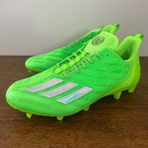 Size 10.5 - adidas Adizero Cleats Team Solar Green Silver Metallic